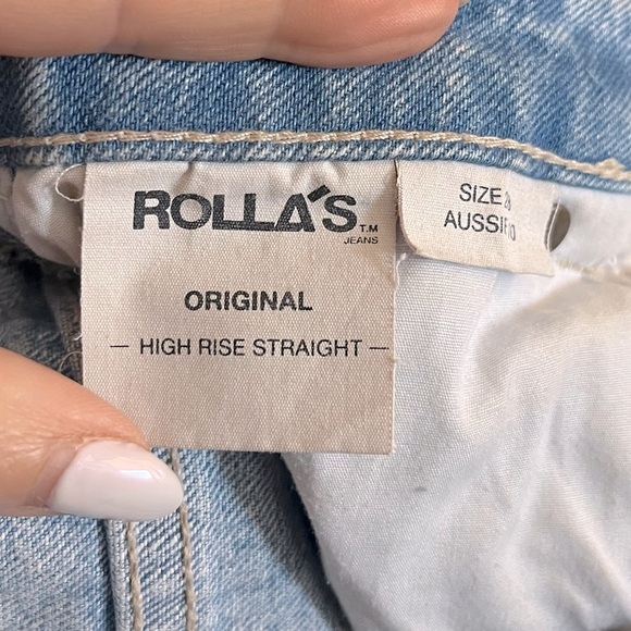 ROLLA'S Original High Rise Straight Jeans in Faded Vintage Worn Wash Size 28 - Picture 3 of 9